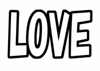 ファンサ系うちわ文字型紙「LOVE」